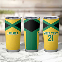 Jamaica Football Custom Tumbler Cup Gold Ethnic Motifs - Wonder Print Shop