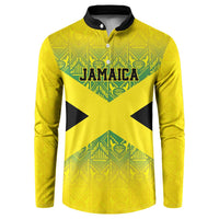 Custom Jamaica Reggae Boyz Button Sweatshirt With Traditional Pattern LT9 - Wonder Print Shop