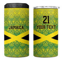 Custom Jamaica Reggae Boyz 4 in 1 Can Cooler Tumbler With Traditional Pattern LT9 - Wonder Print Shop