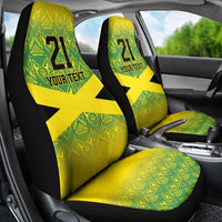 Custom Jamaica Reggae Boyz Car Seat Cover With Traditional Pattern LT9 - Wonder Print Shop
