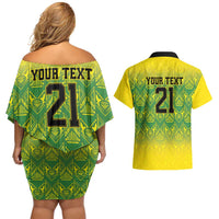 Custom Jamaica Reggae Boyz Couples Matching Off Shoulder Short Dress and Hawaiian Shirt With Traditional Pattern LT9 - Wonder Print Shop
