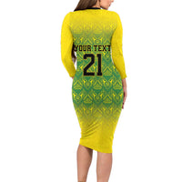 Custom Jamaica Reggae Boyz Family Matching Long Sleeve Bodycon Dress and Hawaiian Shirt With Traditional Pattern LT9 - Wonder Print Shop