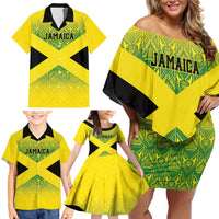 Custom Jamaica Reggae Boyz Family Matching Off Shoulder Short Dress and Hawaiian Shirt With Traditional Pattern LT9 - Wonder Print Shop