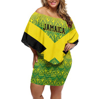 Custom Jamaica Reggae Boyz Family Matching Off Shoulder Short Dress and Hawaiian Shirt With Traditional Pattern LT9 - Wonder Print Shop