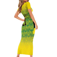 Custom Jamaica Reggae Boyz Family Matching Short Sleeve Bodycon Dress and Hawaiian Shirt With Traditional Pattern - Wonder Print Shop