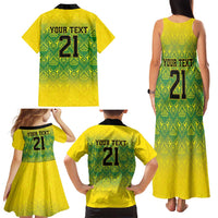 Custom Jamaica Reggae Boyz Family Matching Tank Maxi Dress and Hawaiian Shirt With Traditional Pattern - Wonder Print Shop