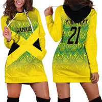 Custom Jamaica Reggae Boyz Hoodie Dress With Traditional Pattern - Wonder Print Shop