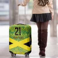 Custom Jamaica Reggae Boyz Luggage Cover With Traditional Pattern - Wonder Print Shop