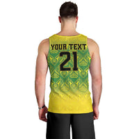 Custom Jamaica Reggae Boyz Men Tank Top With Traditional Pattern - Wonder Print Shop