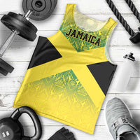 Custom Jamaica Reggae Boyz Men Tank Top With Traditional Pattern - Wonder Print Shop