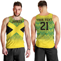 Custom Jamaica Reggae Boyz Men Tank Top With Traditional Pattern - Wonder Print Shop