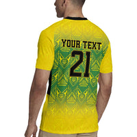 Custom Jamaica Reggae Boyz Rugby Jersey With Traditional Pattern - Wonder Print Shop