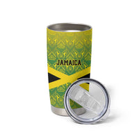 Custom Jamaica Reggae Boyz Tumbler Cup With Traditional Pattern - Wonder Print Shop