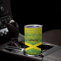 Custom Jamaica Reggae Boyz Tumbler Cup With Traditional Pattern - Wonder Print Shop