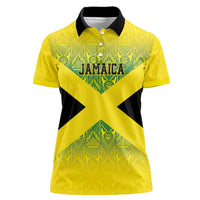 Custom Jamaica Reggae Boyz Women Polo Shirt With Traditional Pattern - Wonder Print Shop