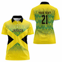 Custom Jamaica Reggae Boyz Women Polo Shirt With Traditional Pattern - Wonder Print Shop