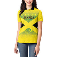 Custom Jamaica Reggae Boyz Women Polo Shirt With Traditional Pattern - Wonder Print Shop