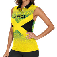 Custom Jamaica Reggae Boyz Women Sleeveless Polo Shirt With Traditional Pattern - Wonder Print Shop