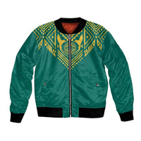 Jamaica Tribal Custom Football Bomber Jacket Green Style LT9 - Wonder Print Shop