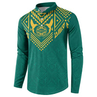 Jamaica Tribal Custom Football Button Sweatshirt Green Style LT9 - Wonder Print Shop