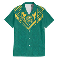 Jamaica Tribal Custom Football Family Matching Mermaid Dress and Hawaiian Shirt Green Style LT9 - Wonder Print Shop