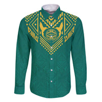 Jamaica Tribal Custom Football Family Matching Off The Shoulder Long Sleeve Dress and Hawaiian Shirt Green Style - Wonder Print Shop