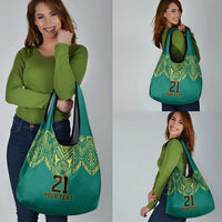 Jamaica Tribal Custom Football Grocery Bag Green Style