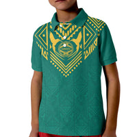 Jamaica Tribal Custom Football Kid Polo Shirt Green Style - Wonder Print Shop