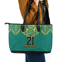 Jamaica Tribal Custom Football Leather Tote Bag Green Style - Wonder Print Shop