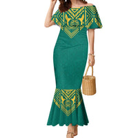 Jamaica Tribal Custom Football Mermaid Dress Green Style - Wonder Print Shop