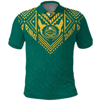 Jamaica Tribal Custom Football Polo Shirt Green Style - Wonder Print Shop