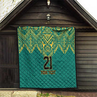 Jamaica Tribal Custom Football Quilt Green Style - Wonder Print Shop