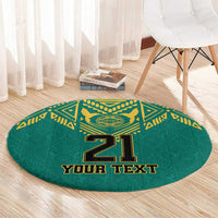 Jamaica Tribal Custom Football Round Carpet Green Style
