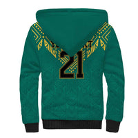 Jamaica Tribal Custom Football Sherpa Hoodie Green Style - Wonder Print Shop