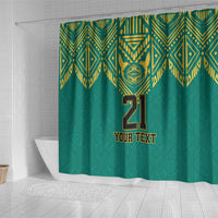 Jamaica Tribal Custom Football Shower Curtain Green Style