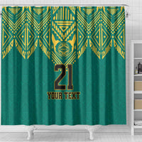 Jamaica Tribal Custom Football Shower Curtain Green Style