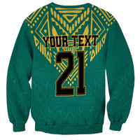 Jamaica Tribal Custom Football Sweatshirt Green Style - Wonder Print Shop