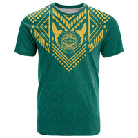 Jamaica Tribal Custom Football T Shirt Green Style - Wonder Print Shop