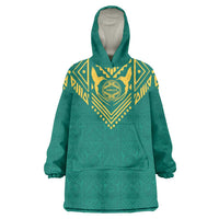 Jamaica Tribal Custom Football Wearable Blanket Hoodie Green Style - Wonder Print Shop