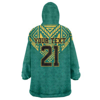 Jamaica Tribal Custom Football Wearable Blanket Hoodie Green Style - Wonder Print Shop
