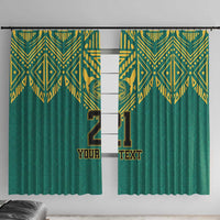 Jamaica Tribal Custom Football Window Curtain Green Style - Wonder Print Shop