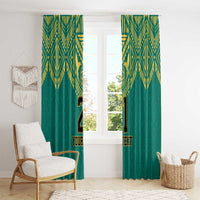 Jamaica Tribal Custom Football Window Curtain Green Style - Wonder Print Shop