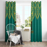 Jamaica Tribal Custom Football Window Curtain Green Style - Wonder Print Shop