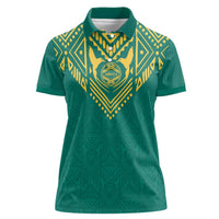 Jamaica Tribal Custom Football Women Polo Shirt Green Style - Wonder Print Shop