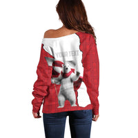 Hands Off Greenland Personalized Off Shoulder Sweater Poland Bear with Flag