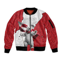 Hands Off Greenland Personalized Sleeve Zip Bomber Jacket Poland Bear with Flag