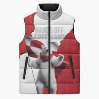 Hands Off Greenland Personalized Sleeveless Puffer Jacket Poland Bear with Flag
