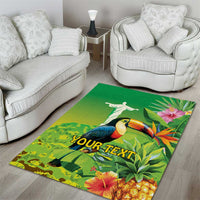 Brazil Rio-Toucan Bird Personalized Area Rug Tropical Flowers