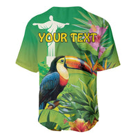 Brazil Rio-Toucan Bird Personalized Baseball Jersey Tropical Flowers