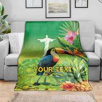 Brazil Rio-Toucan Bird Personalized Blanket Tropical Flowers
